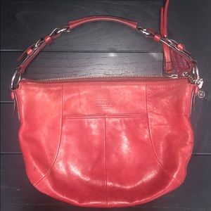 Coach  Red Leather Shoulder Bag